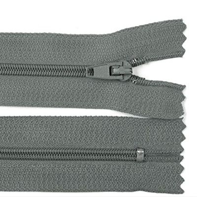 Schnoschi 2-Pack 45 cm Spiral Zippers, Non-Separating, Gray, 3 mm