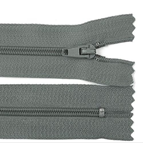 Schnoschi 2-Pack 45 cm Spiral Zippers, Non-Separating, Gray, 3 mm