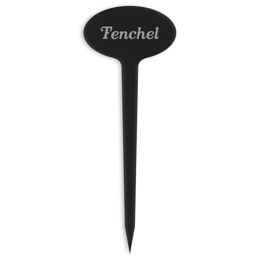 GRAVURZEILE Engraved Plant Labels – Fennel – Black Acrylic Herb Markers