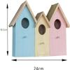 Garden Mile Triple 3-in-1 Colorful Wooden Birdhouse Nesting Box view 3