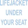 CLICKANDPRINT “Lifejacket under your seat” WC Sticker, 130 x 71.3 cm, Pastel Blue view 1