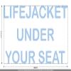 CLICKANDPRINT “Lifejacket under your seat” WC Sticker, 130 x 71.3 cm, Pastel Blue view 3