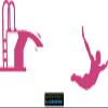 CLICKANDPRINT Diving Tower Toilet Sticker, 90 x 28.6 cm, Pink view 1