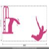 CLICKANDPRINT Diving Tower Toilet Sticker, 90 x 28.6 cm, Pink view 3