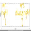 CLICKANDPRINT "Mr. and Mrs. Right" Wall Decal, 180 x 68.9 cm, Yellow view 3