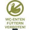 CLICKANDPRINT WC Duck Feeding Prohibited Sticker, Olive, 20 x 13.7 cm view 1