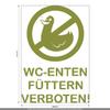 CLICKANDPRINT WC Duck Feeding Prohibited Sticker, Olive, 20 x 13.7 cm view 3