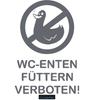 CLICKANDPRINT WC Sticker “Do Not Feed the Toilet Ducks,” 150 × 102.9 cm, Concrete Gray view 1