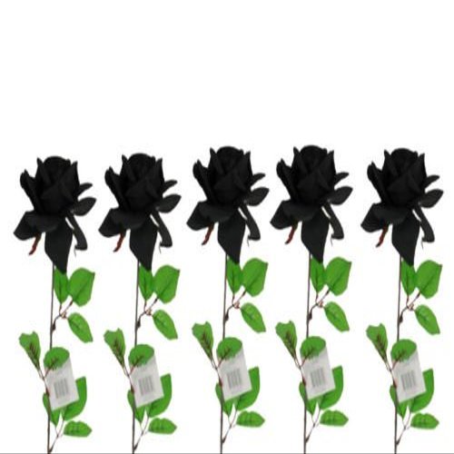 5-Piece Set of Premium Mega Artificial Roses, Dark Red Velvet, 74 cm, 16 cm Bloom