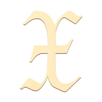 Plywood Letter – Old German/LPZ, Custom Text, Poplar 3 mm, 10 cm, Uppercase X
