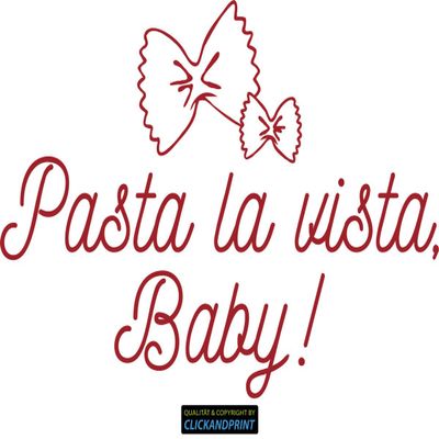 CLICKANDPRINT “Pasta la vista, Baby!” Wall Decal, 70 x 45 cm, Dark Red