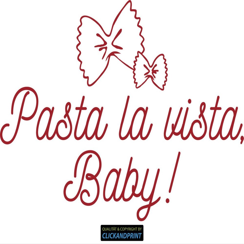 CLICKANDPRINT “Pasta la vista, Baby!” Wall Decal, 70 x 45 cm, Dark Red