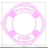 CLICKANDPRINT Lifebuoy Sticker, 70 x 69.5 cm, Pink Frosted Glass Decor Vinyl view 2