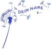 CLICKANDPRINT Dandelion Wall Sticker with Name, 30 x 29.7 cm, Brilliant Blue view 1