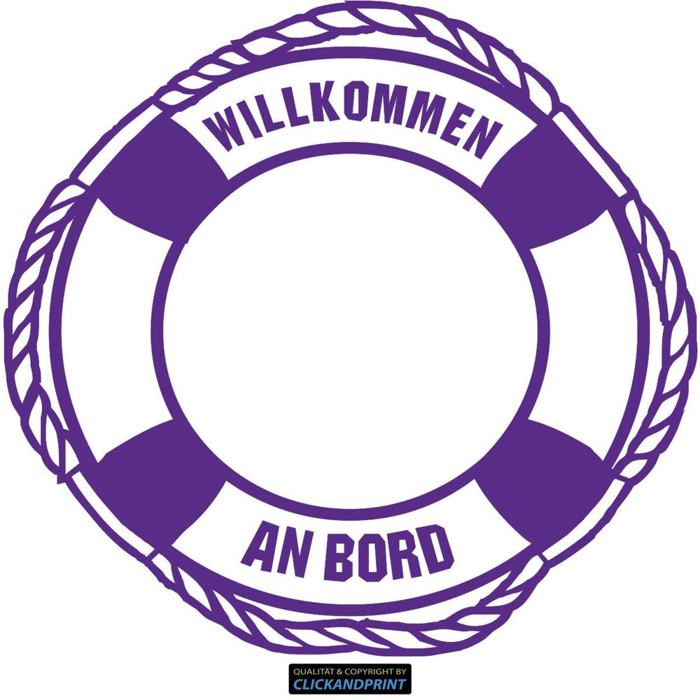 CLICKANDPRINT Lifebuoy Sticker, 50 x 49.6 cm, Light Violet