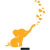 CLICKANDPRINT Baby Elephant Wall Sticker, 10 x 8.1 cm, Golden Yellow view 1