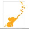CLICKANDPRINT Baby Elephant Wall Sticker, 10 x 8.1 cm, Golden Yellow view 3