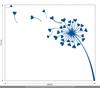 CLICKANDPRINT Dandelion Hearts Wall Decal, 100 × 84.2 cm, Traffic Blue view 3