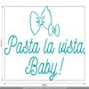 CLICKANDPRINT “Pasta la Vista, Baby!” Wall Decal, 110 x 70.6 cm, Turquoise view 3