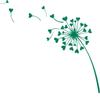 CLICKANDPRINT Dandelion Hearts Wall Decal, 40 x 33.7 cm, Green view 1
