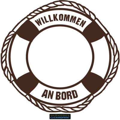 CLICKANDPRINT Lifebuoy Sticker, 20 x 19.9 cm, Brown