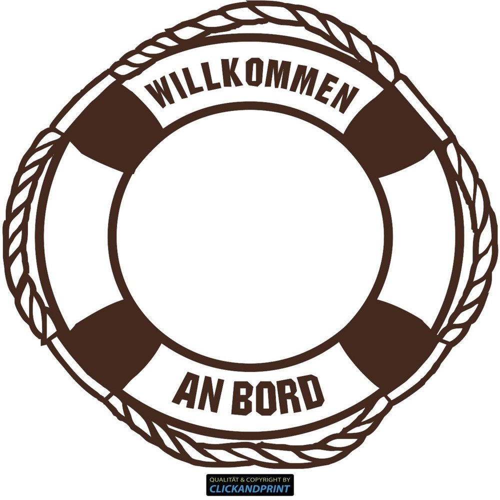 CLICKANDPRINT Lifebuoy Sticker, 20 x 19.9 cm, Brown