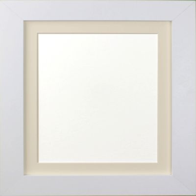 Frames By Post White Photo Frame with Ivory Mount, 39 mm, 8 x 6 in for 6 x 4 in Picture