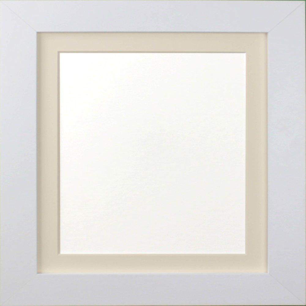 Frames By Post White Photo Frame with Ivory Mount, 39 mm, 8 x 6 in for 6 x 4 in Picture