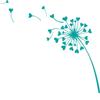 CLICKANDPRINT Dandelion Hearts Wall Decal, 130 x 109.5 cm, Turquoise view 1