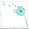 CLICKANDPRINT Dandelion Hearts Wall Decal, 130 x 109.5 cm, Turquoise view 3