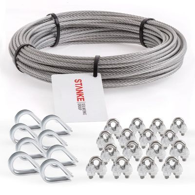 Seilwerk STANKE Galvanized Wire Rope, 200 m, 6 mm, 6x19, 8x