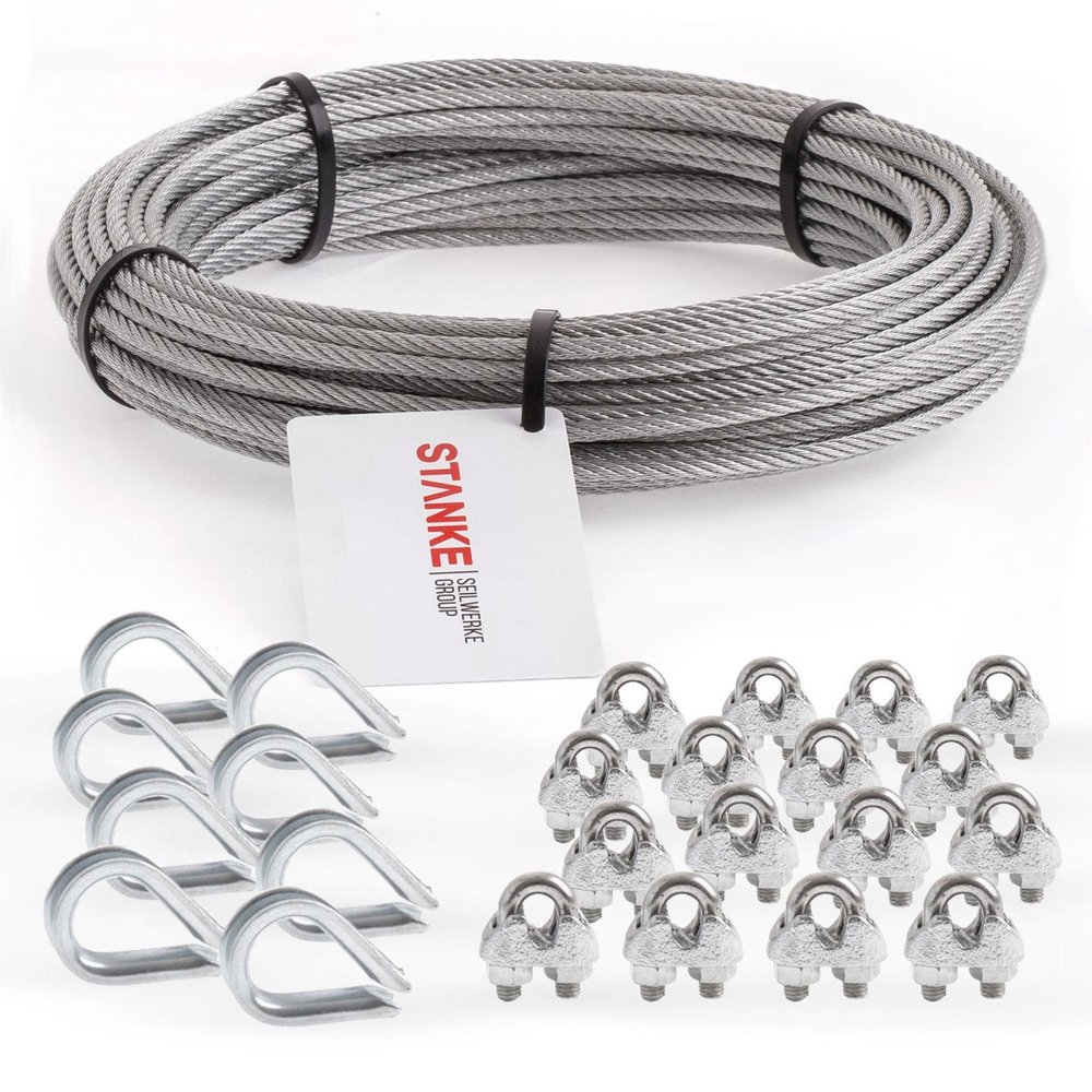Seilwerk STANKE Galvanized Wire Rope, 200 m, 6 mm, 6x19, 8x