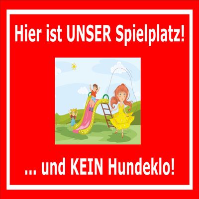 Melis-Folienwerkstatt Sign - No Dog Toilet at Playground - 15 x 10 cm - 3 mm Aluminum Composite - 20 VAR S00187-014-D