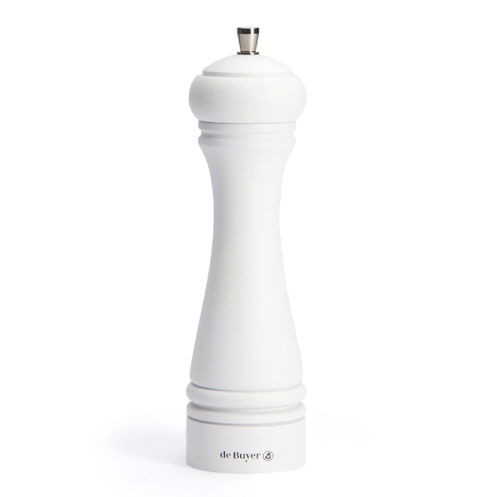 Marlux p247.210303 Matte White Wooden Pepper Mill, 5.5 x 5.5 x 21 cm