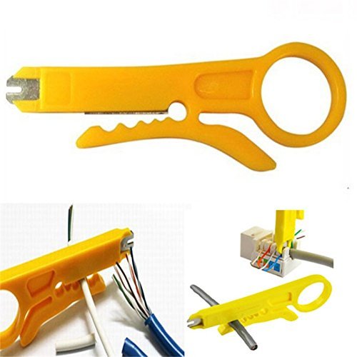 3-Piece High-Quality Household Mini Plastic Punch-Down Tool, Cable Cutter and Stripper