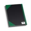 Notebook / A5 / 96 Sheets / Plain / Black with Green Corners view 1