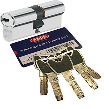 ABUS XP20S Double Cylinder 40/50 mm (90 mm Total) with Security Card, 5 Keys, Design Clips, Emergency Function and SKG** Drill Protection