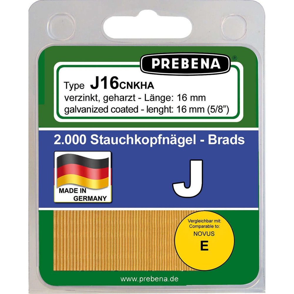 Prebena Type J30CNKHA-B Brad Nails, 1,000 pcs.