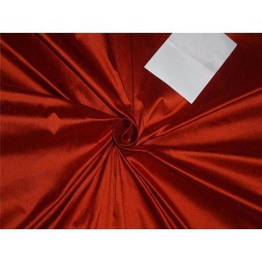 Dupioni Fabric, 100% Pure Silk, Brick Red, 137.2 cm, Slub-Free, Sold by the Meter