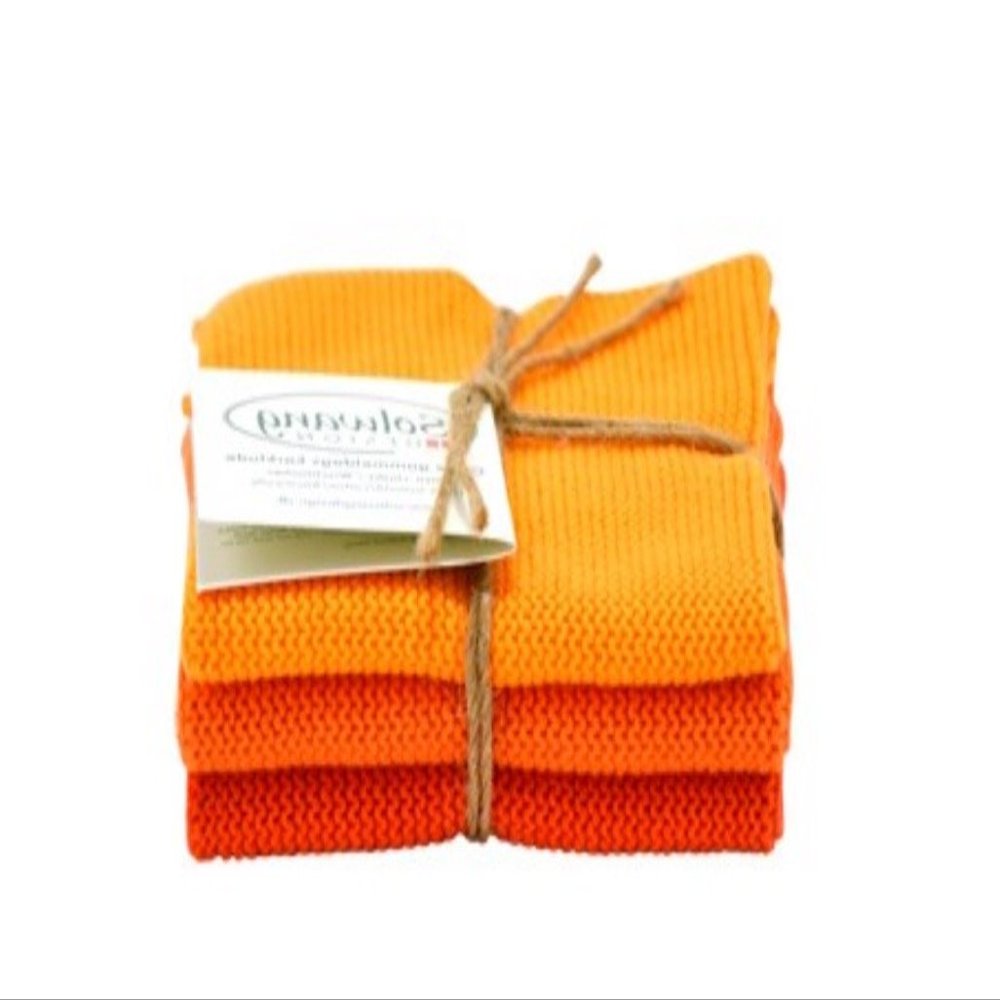 Solwang Cleaning Cloths 041297, 3-Piece Set, Dark Orange Combination