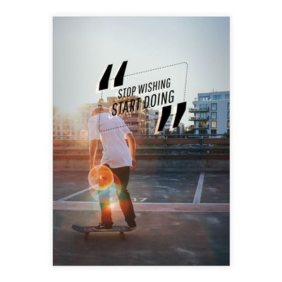 Kartenkaufrausch 1 Urban Skater DIN A4 Math Notebook, Skateboard Photo Design 1, Grid Format 29