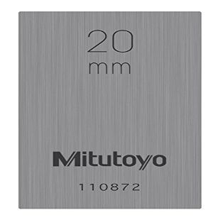 Mitutoyo 611672-131 Single Metric Rectangular Gauge Block, ASME Grade 1, Steel, 20.0 mm Nominal Size