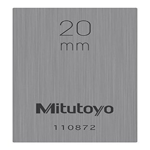 Mitutoyo 611672-131 Single Metric Rectangular Gauge Block, ASME Grade 1, Steel, 20.0 mm Nominal Size