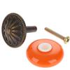Creatwls 6PCS Vintage Ceramic Round Kitchen Cabinet Drawer Knobs, Wardrobe Pull Handles, Orange view 4