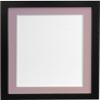 FRAMES BY POST Wooden Picture Frame, 25 mm Black Frame with Pink Mat, 50 x 40 cm, for 15 x 10 in Picture (Plastic Glass) view 1