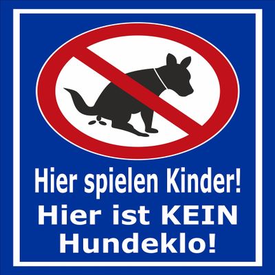 Melis-Folienwerkstatt Sign – No Dog Toilet – 30 × 20 cm – Drill Holes – 3 mm Aluminum Composite