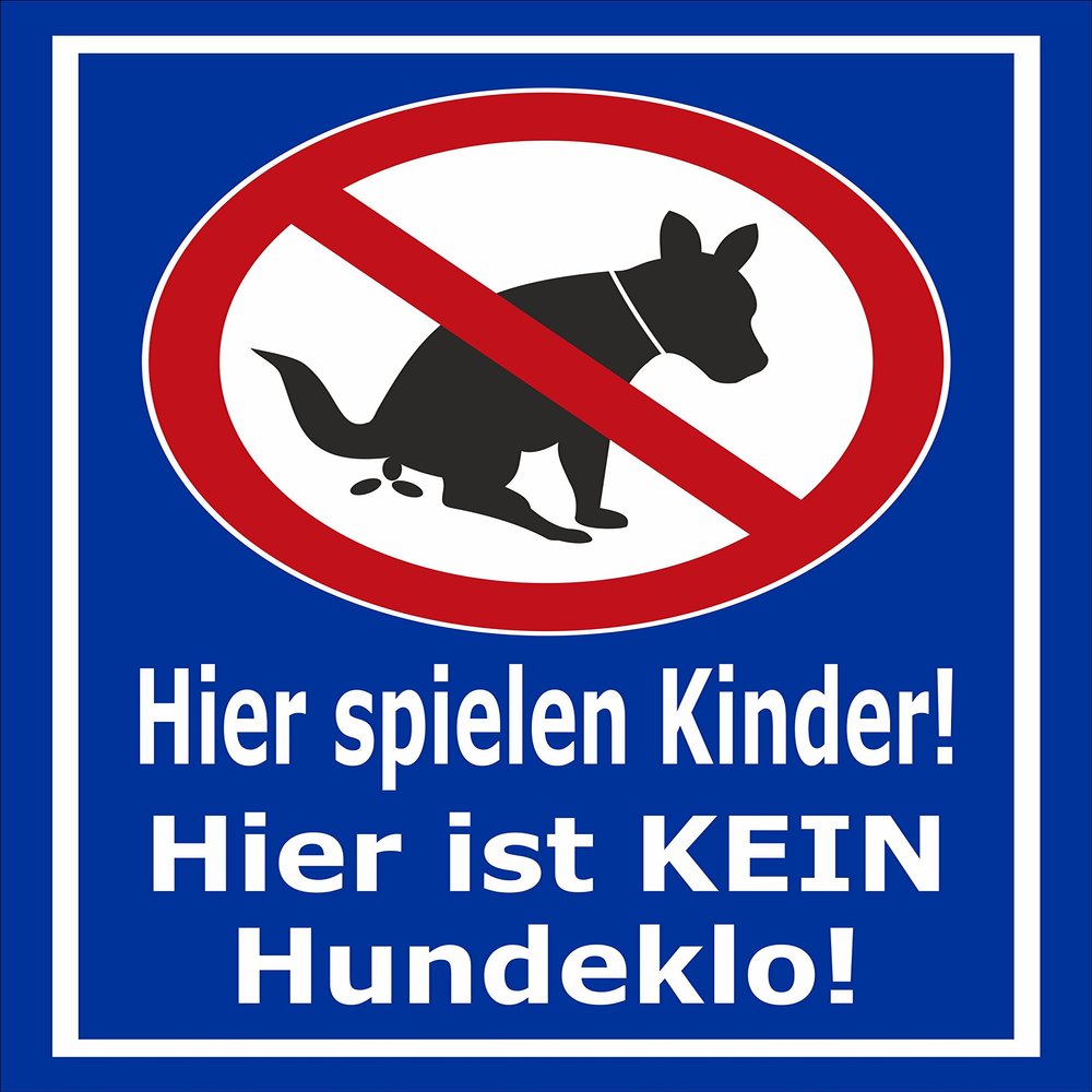 Melis-Folienwerkstatt Sign – No Dog Toilet – 30 × 20 cm – Drill Holes – 3 mm Aluminum Composite