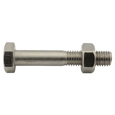 SC-Normteile Hex Head Bolts with Shank and Hex Nuts M8 x 70, 10-Pack, DIN 931/934, A2 Stainless Steel