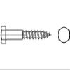 DIN 571 Steel Hex-Head Wood Screws, 8 x 150 mm, Galvanized Zinc-Plated, 50-Pack view 1