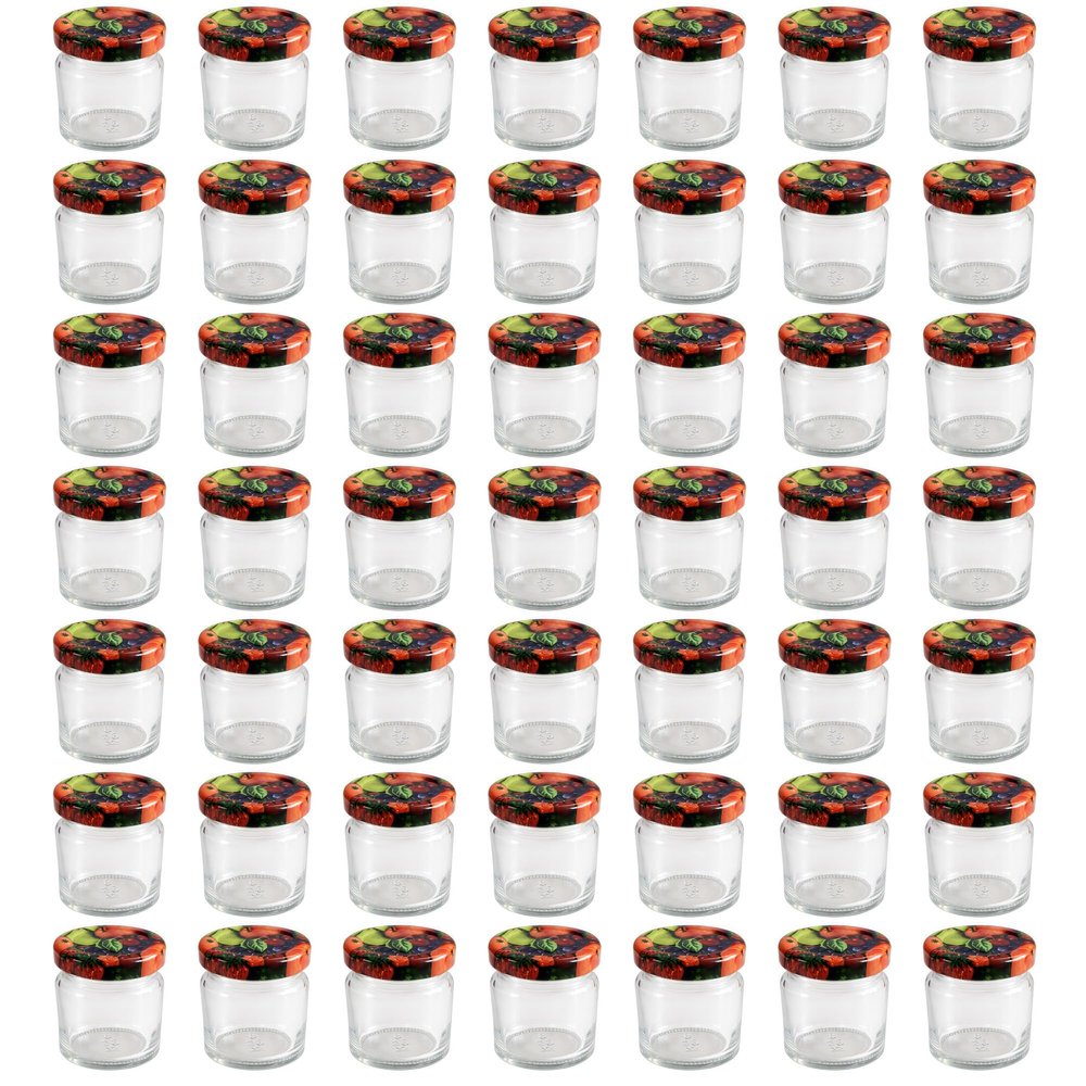 hoc z 50 Mini Jam Jars, 50 ml, with TO 43 Lids, 50-Pack